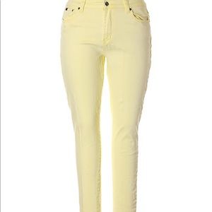 DG2 yellow summer jeans size 14 stretch denim